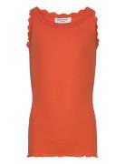 Rkbeatha Sl Strap Lace Top Tops T-shirts Sleeveless Orange Rosemunde K...