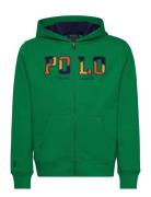 Ralph Lauren Kids Corduroy-Logo Fleece Full-Zip Hoodie Grön