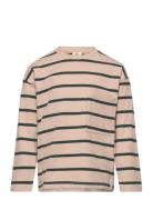 T-Shirt Ls Stripe Tops T-shirts Long-sleeved T-shirts Beige En Fant