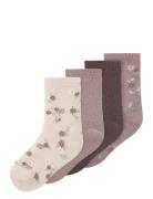 Nmfwak Wo/Bl 4P Sock Sockor Strumpor Pink Name It