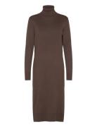 Milasz Roll Neck Long Dress Knälång Klänning Brown Saint Tropez