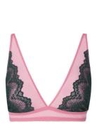 Understatement Underwear Lace Mesh Plunge Bralette Rosa