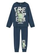 Nkmjinc Minecraft Ls Nightset Noos Bfu Pyjamas Set Blue Name It