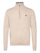 Fred Perry Classic Half Zip Jumper Kräm