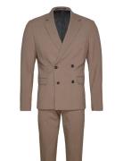 Lindbergh Plain Db Mens Suit - Normal Lenght Beige