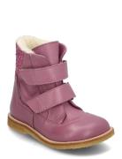 Boots - Flat - With Velcro Vinterkängor Med Kardborreband Pink ANGULUS