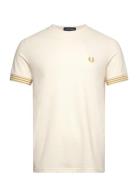 Fred Perry Striped Cuff T-Shirt Kräm