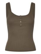 Mango Top With Straps And Buttons Khaki Green