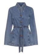 REMAIN Birger Christensen Fitted Denim Jacket Blå