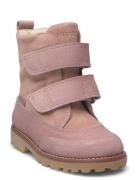 Boots - Flat - With Velcro Vinterkängor Med Kardborreband Pink ANGULUS