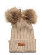 Merino Double Furry Beanie Accessories Headwear Hats Beanie Beige Gugg...