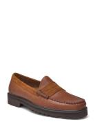 Gh Weejun Lug Larson Soft Grain Loafers Låga Skor Brown G.H. BASS