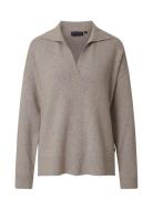 Lexington Clothing Peyton Boiled Merino Wool Knitted Polo Sweater Brun