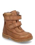 Rub Sole™ Velcro Boot Tex Vinterkängor Med Kardborreband Brown Pom Pom