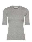 Dagnaiw Melange T-Shirt Tops T-shirts & Tops Short-sleeved Grey InWear