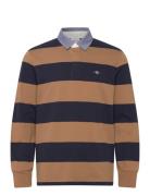 Reg Chambray Stripe Heavy Rugger Tops Polos Long-sleeved Navy GANT