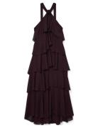 Vmfelicia Sl Ruffle Maxi Dress Exp Maxiklänning Festklänning Burgundy ...