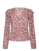 Mango Ruffles Printed Blouse Rosa