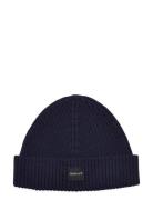 GANT Unisex. Cotton Rib Knit Beanie Marinblå