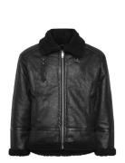 Faux Shearling Jacket Läderjacka Skinnjacka Black Lindbergh