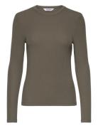 Srfenja O-Neck Top Tops T-shirts & Tops Long-sleeved Khaki Green Soft ...