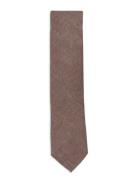 Structured Tencel Tie 7 Cm Slips Brown Lindbergh Black