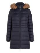 Tyra Down Coat With Fur Fodrad Rock Navy Tommy Hilfiger