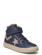 Bisgaard Isak Lamb Höga Sneakers Navy Bisgaard