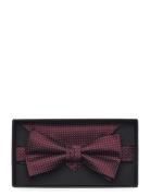 Polyester Bow Tie With Dots Fluga Burgundy Lindbergh Black