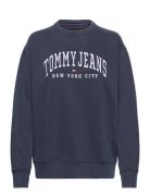 Tommy Jeans Tjw Rlx Varsity Crew Marinblå