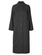 Selected Femme Slftasja Long Wool Coat Grå