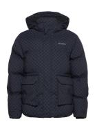 Montreal Aop Puffer Jacket Fodrad Jacka Navy Les Deux