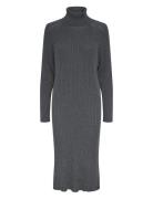 Yasmavi Knit Midi Rollneck Dress Noos Knälång Klänning Grey YAS