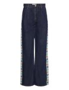 Bobo Choses Embroidered Denim Pleated Jeans Marinblå