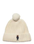 Polo Bear Rib Pom-Pom Beanie Hat Accessories Headwear Beanies Cream Po...