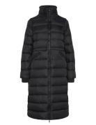 Mw Down Funnel Nk Maxi Coat Fodrad Rock Black Tommy Hilfiger