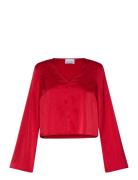 Serafinella Blouse Tops Blouses Long-sleeved Red Noella