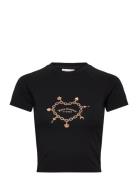 Juicy Couture Chain Heart Shurnken T-Shirt Svart