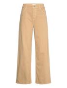 Mango Low-Rise Loose-Fit Wideleg Jeans Beige