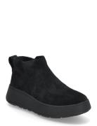 FitFlop F-Mode Suede Flatform Zip Ankle Boots Svart