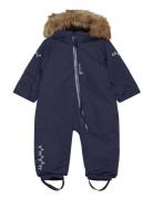 ISBJÖRN Of Sweden Toddler Padded Jumpsuit With Fur Marinblå