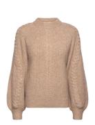 Objruna Knit L/S Re Pullover 134 Tops Knitwear Jumpers Beige Object