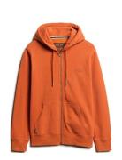 Superdry Essential Logo Zip Hoodie Orange