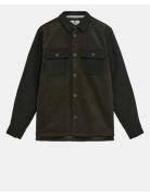 Akoscar Cord Mix Overshirt Tunn Jacka Khaki Green Anerkjendt