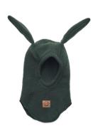 Wool Fullface W Bunny Ears Accessories Headwear Balaclava Green Mikk-l...