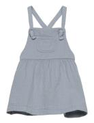 Mango Short Cotton Pinafore Dress Blå