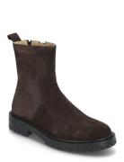 Boots - Flat Shoes Boots Ankle Boots Ankle Boots Flat Heel Brown ANGUL...