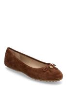 Jayna Suede Driver Flat Ballerinaskor Ballerinas Brown Lauren Ralph La...