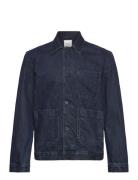 Mango Pocketed Denim Jacket Marinblå