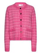 Vila Viaudrey Check L/S Knit Cardigan/Ka Rosa